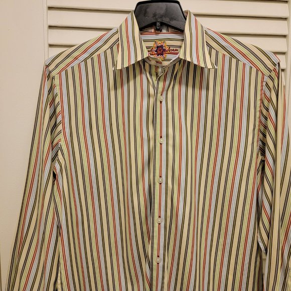 Robert Graham Men's Medium Button Down Striped Shirt - Picture 3 of 8
